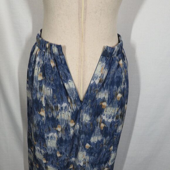 Women's Blue Multi Abstract Print A Line Midi Skirt Size Small - Picture 5 of 5